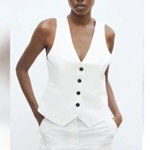 Zara Linen Blend Vest